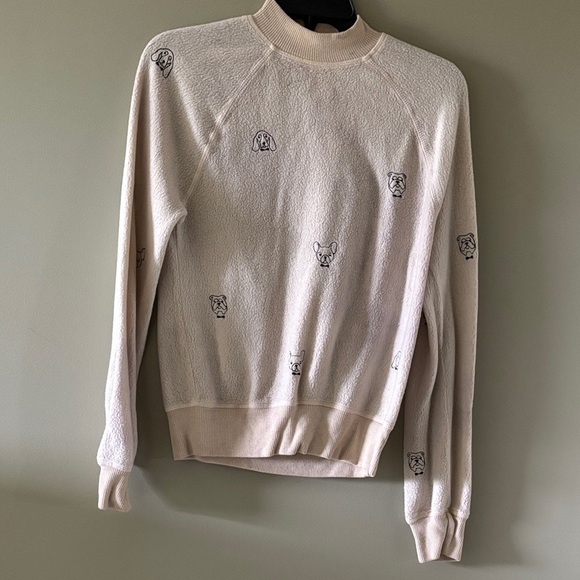 Anthropologie Cream Sweater with Dog Embroidery - Picture 1 of 4